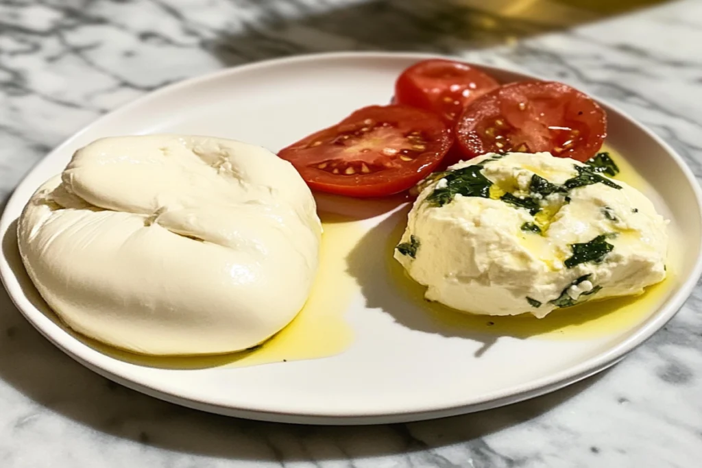 mozzarella and burrata