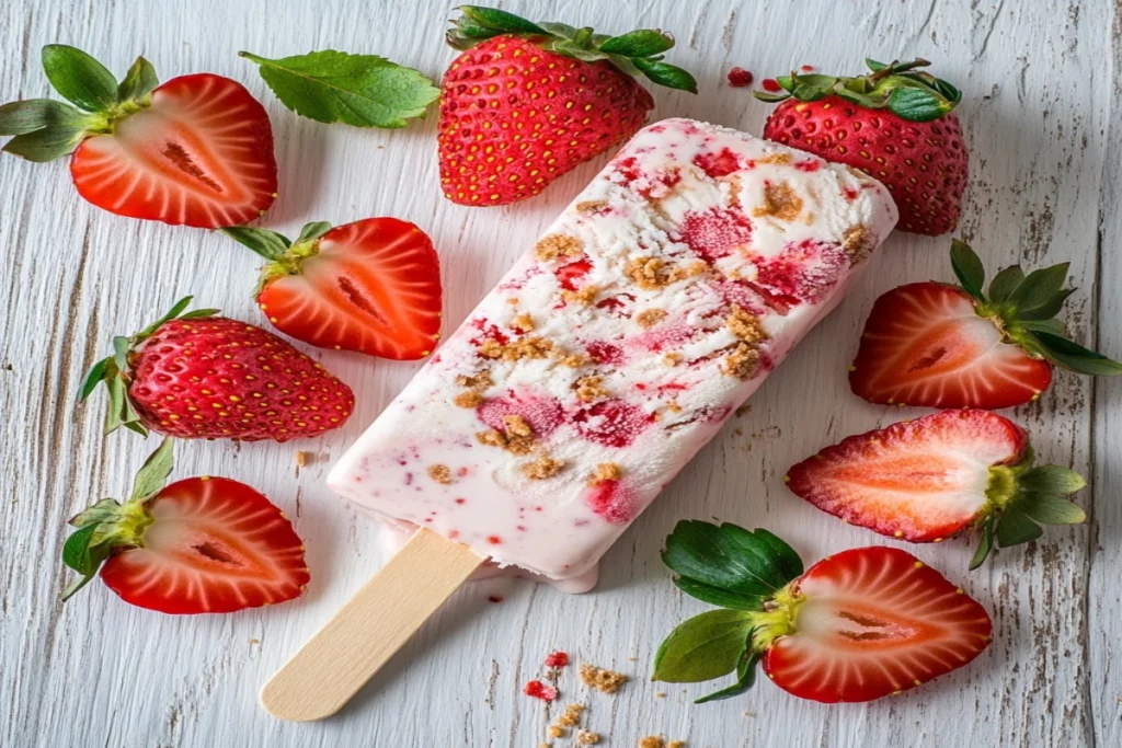 What is the Center of a Strawberry Shortcake Ice Cream Bar?