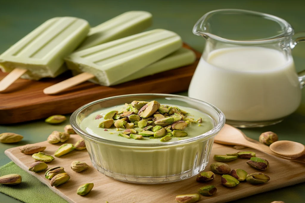 Pistachio Joe Pudding Popsicle