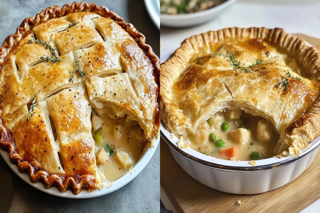 What is the difference between chicken pie and chicken pot pie