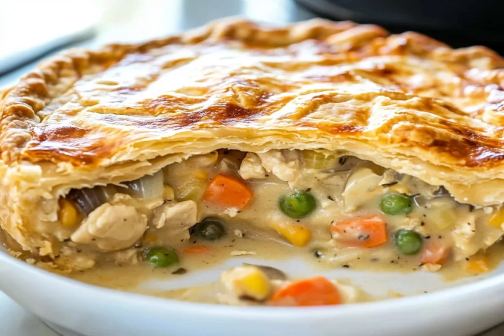 How do you thicken chicken pot pie